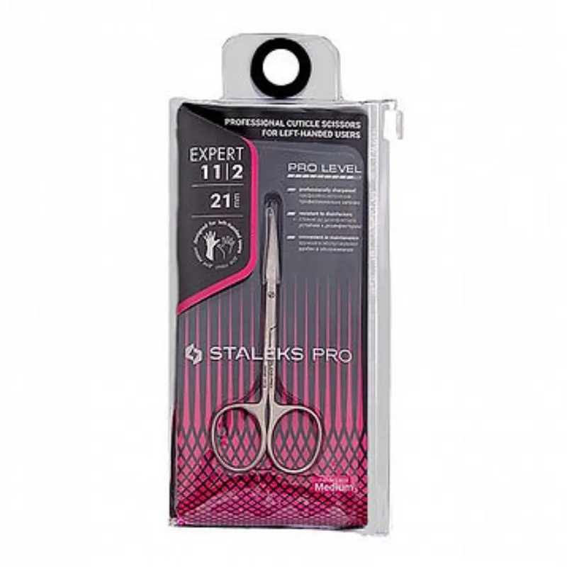 מספריים מניקור לעור 21ממ לשמאליים STALEKS PRO MANICURE SCISSORS EXPERT FOR LEFT HAND SE-11/2