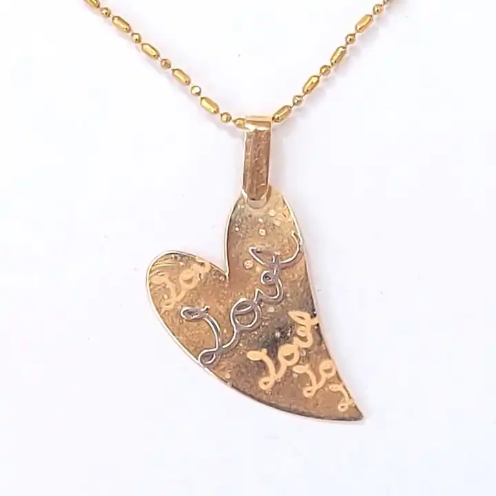 תליון לב כולל שרשרת זהב 14K