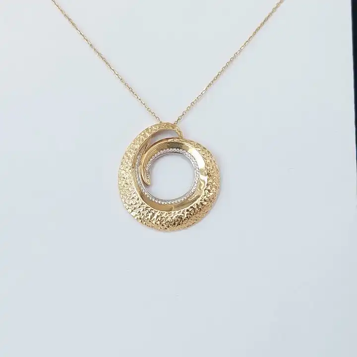 תליון  ענק זהב 14K כולל שרשרת 14K תוצרת איטליה