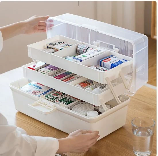 קופסת איחסון נפתחת לתרופות 3 קומות