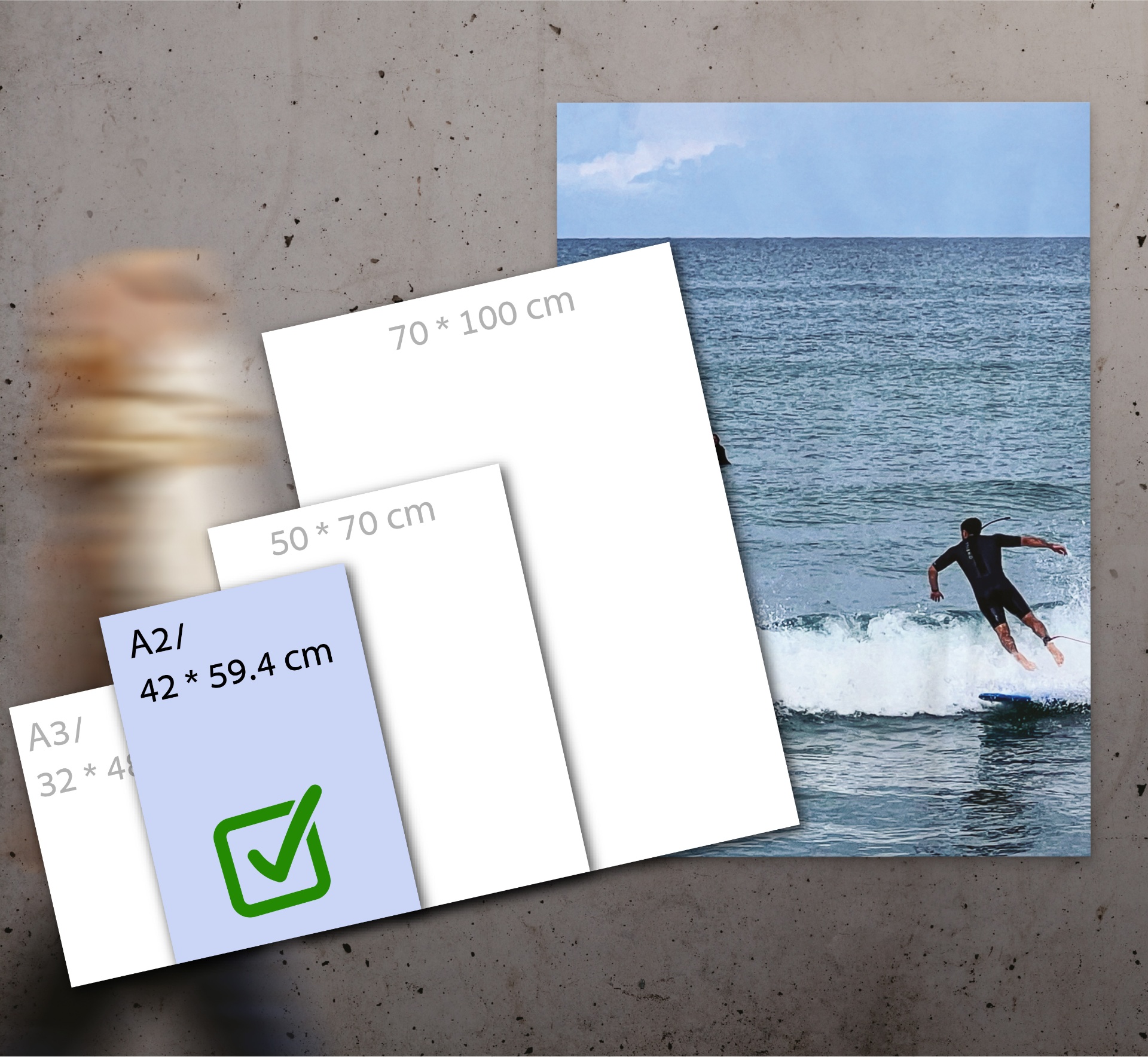 פוסטר עד גודל 2A  - מידה (42/59.4 ס"מ) - נייר פוטו מאט 176 גר'