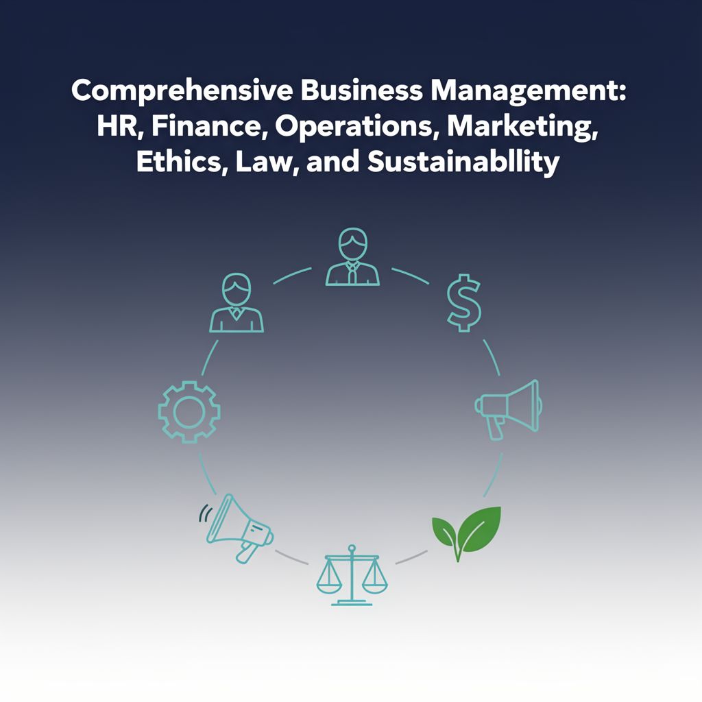 Comprehensive Business Management: HR, Finance, Operations, Marketing, Ethics, Law, and Sustainabili