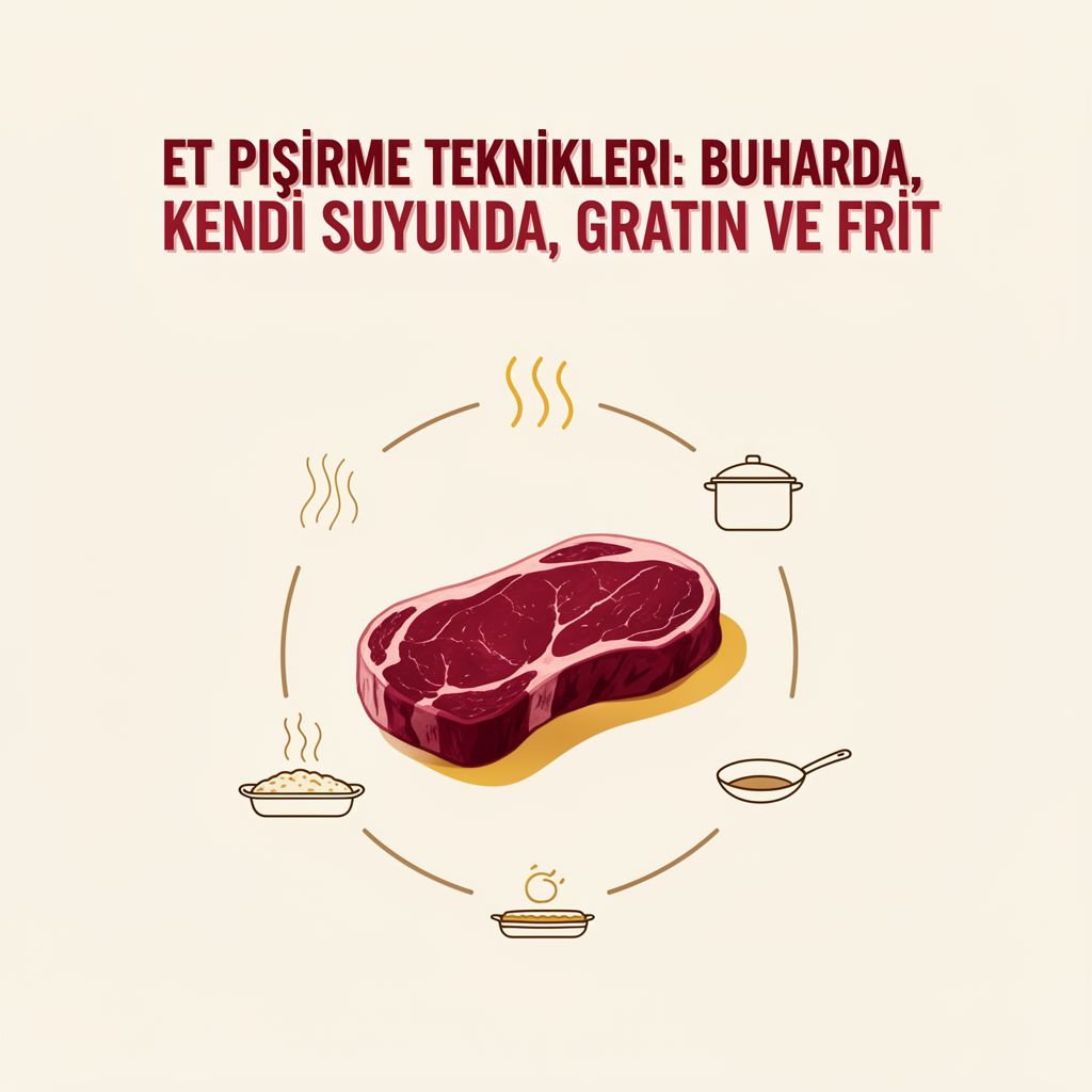 Et Pişirme Teknikleri: Buharda, Kendi Suyunda, Gratin ve Frit
