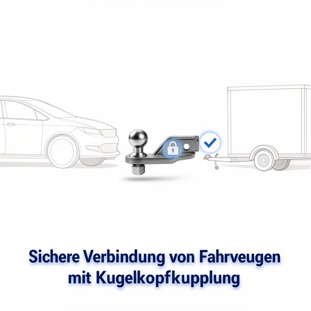 Sichere Verbindung von Fahrzeugen mit Kugelkopfkupplung
