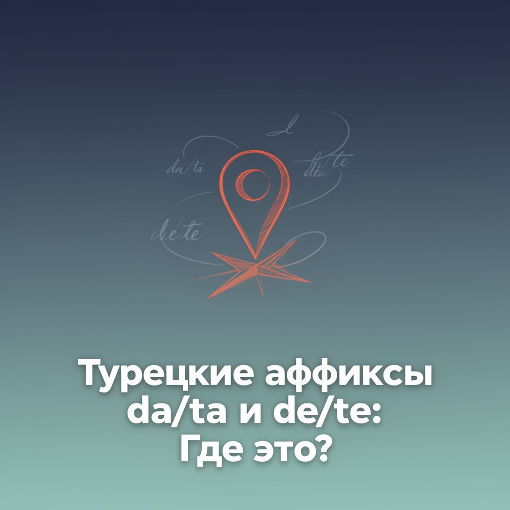 Турецкие аффиксы da/ta и de/te: Где это?
