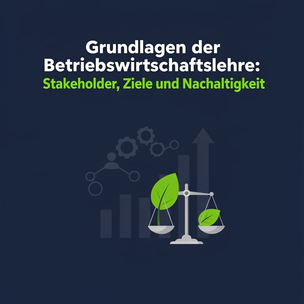Grundlagen der Betriebswirtschaftslehre: Stakeholder, Ziele und Nachhaltigkeit