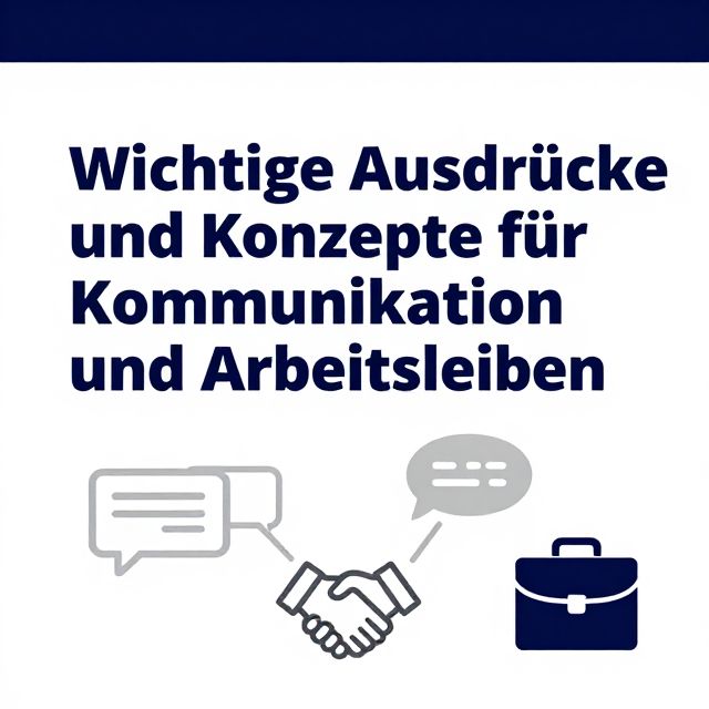 Wichtige Ausdrücke und Konzepte für Kommunikation und Arbeitsleben