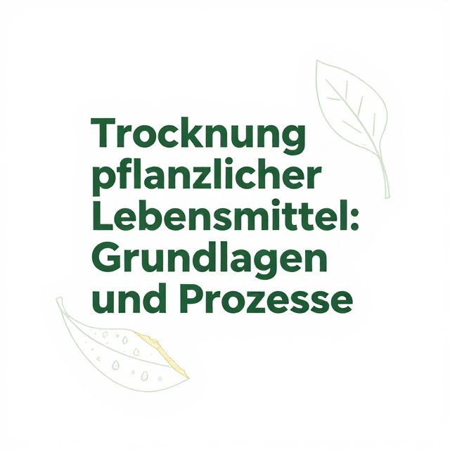 Trocknung pflanzlicher Lebensmittel: Grundlagen und Prozesse