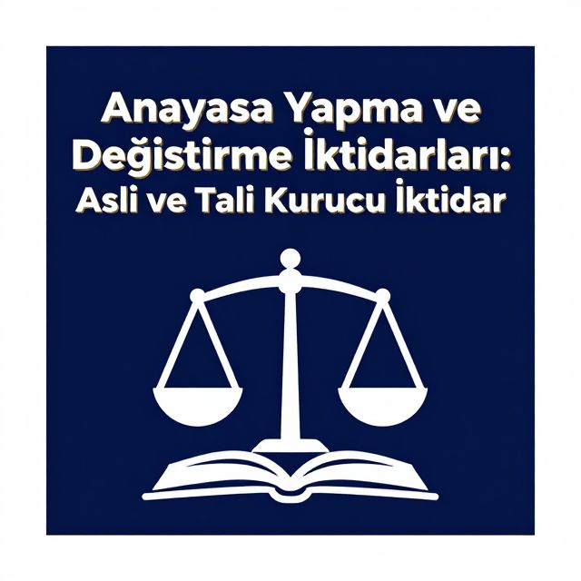 Anayasa Yapma ve Değiştirme İktidarları: Asli ve Tali Kurucu İktidar