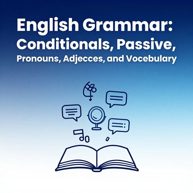 English Grammar: Conditionals, Passive, Pronouns, Adjectives, and Vocabulary