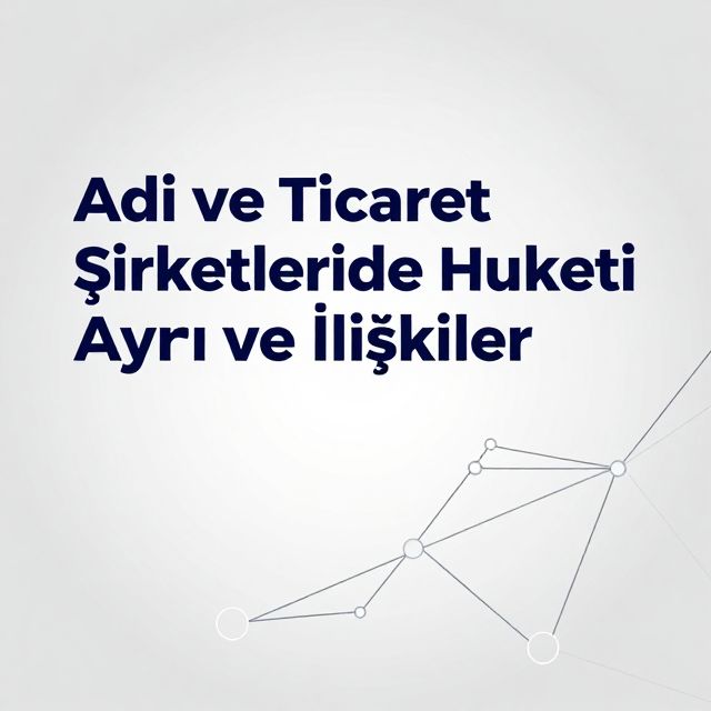 Adi ve Ticaret Şirketlerinde Hukuki Yapı ve İlişkiler
