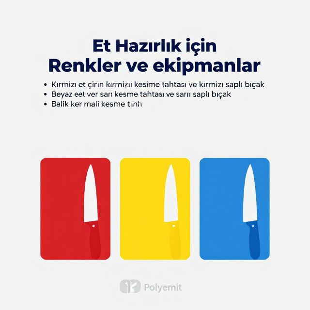 Et Hazırlığında Renk Kodlaması ve Güvenli Ekipman Kullanımı
