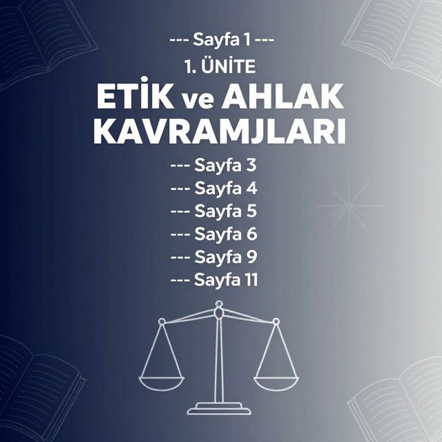 Etik ve Ahlak Kavramları
