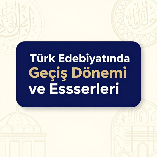 Türk Edebiyatında Geçiş Dönemi ve Eserleri