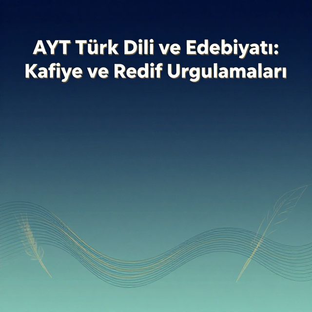 AYT Türk Dili ve Edebiyatı: Kafiye ve Redif Uygulamaları