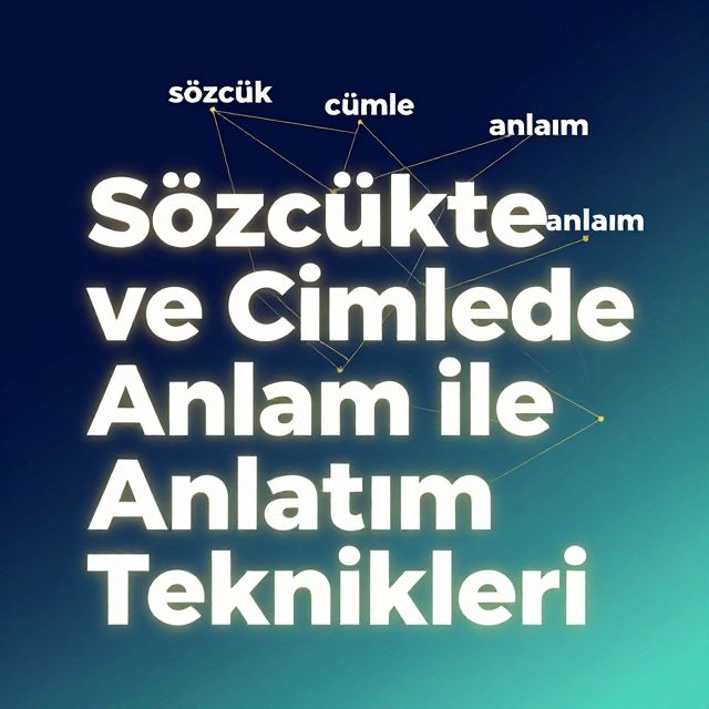 Sözcükte ve Cümlede Anlam ile Anlatım Teknikleri