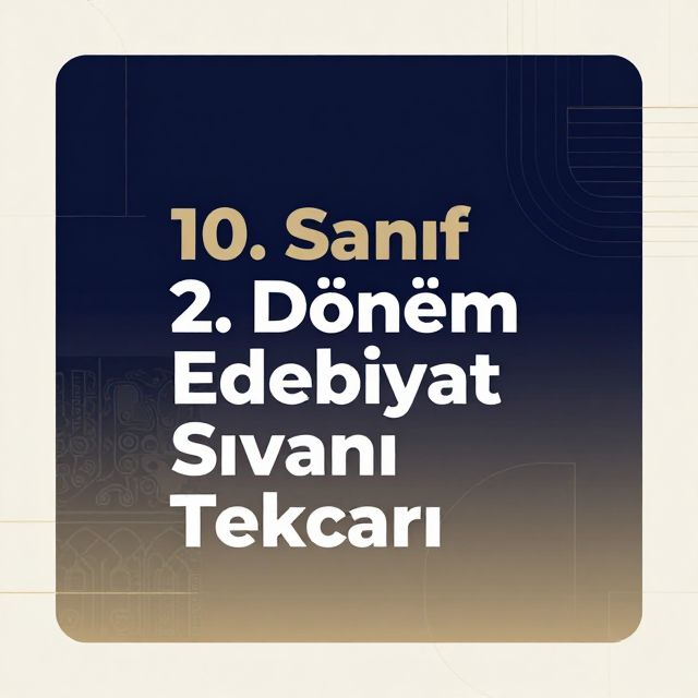 10. Sınıf 2. Dönem Edebiyat Sınavı Tekrarı