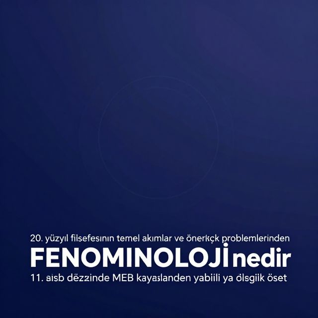 Fenomenoloji: Bilinci ve Gerçekliği Anlamak