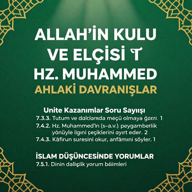 Hz. Muhammed'in Ahlaki Davranışları ve İslam Düşüncesinde Yorumlar