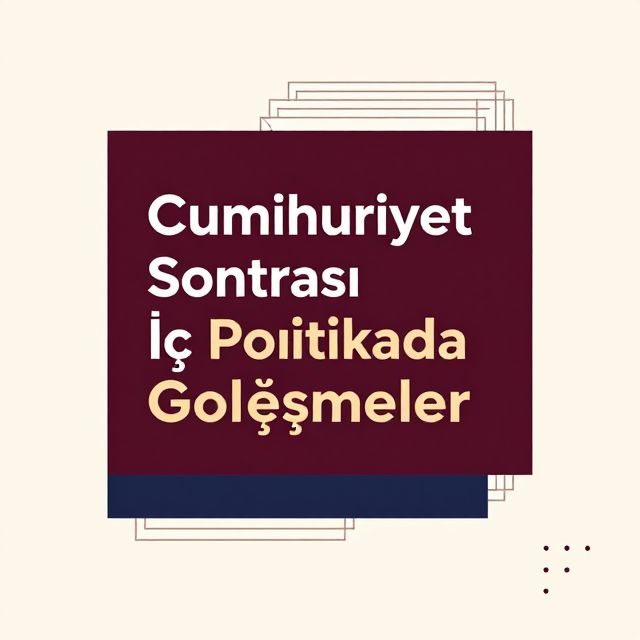 Cumhuriyet Sonrası İç Politikada Yaşanan Gelişmeler
