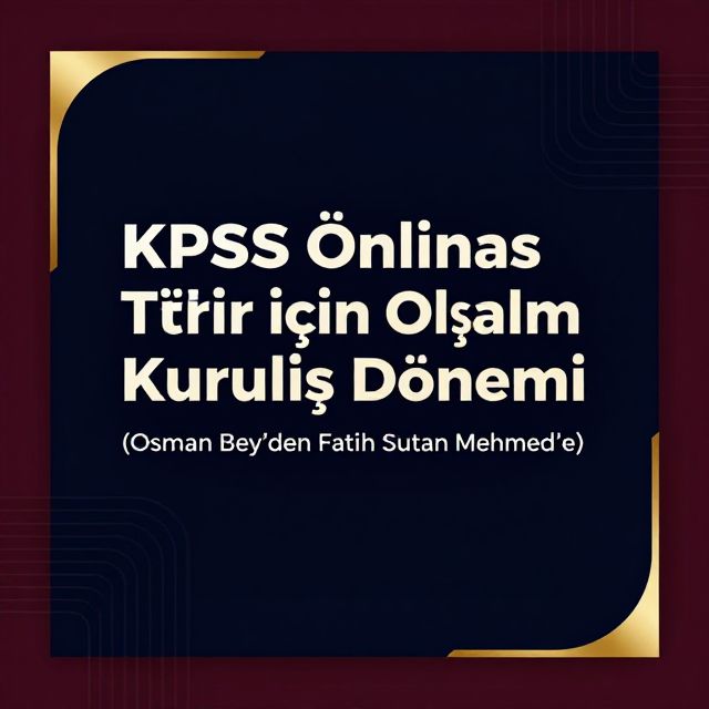 KPSS Tarih: Osmanlı Kuruluş Dönemi (Osman Bey'den Fatih'e)