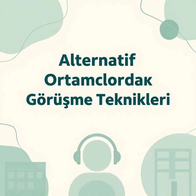 Alternatif Ortamlarda Terapötik Görüşme Teknikleri