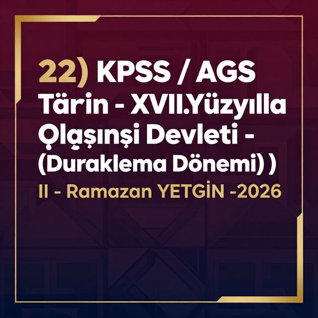 XVII. Yüzyıl Osmanlı Duraklama Dönemi: İkinci Bölüm