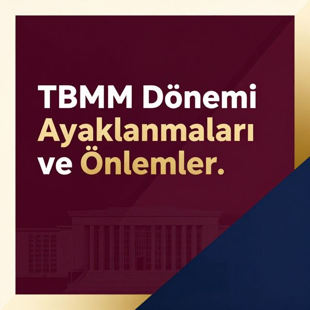 TBMM Dönemi Ayaklanmaları ve Önlemler
