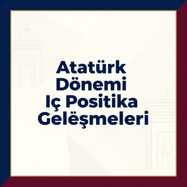 Atatürk Dönemi İç Politika Gelişmeleri