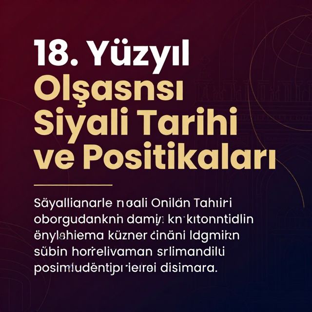 Osmanlı'nın 18. Yüzyıl Siyasi Tarihi ve Politikaları