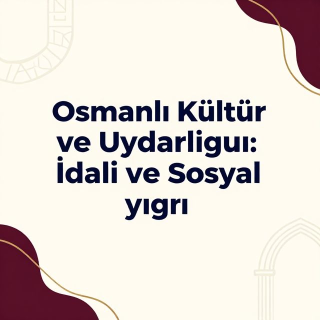 Osmanlı Kültür ve Uygarlığı: İdari ve Sosyal Yapı