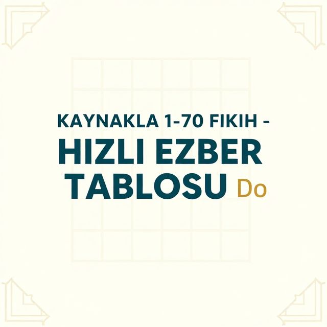 Fıkıh: Hızlı Ezber Tablosu ve Önemi