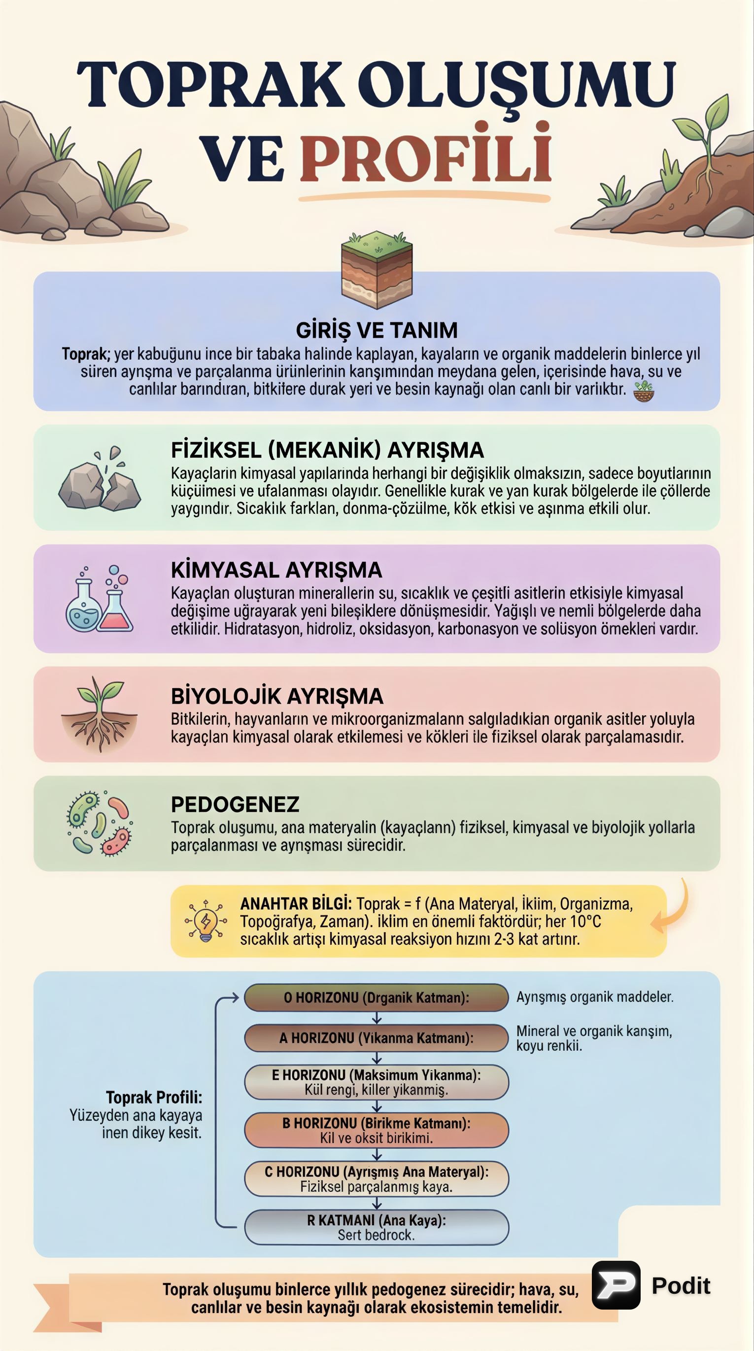 Toprak Bilimi, Bitki Besleme ve Gübreleme İlkeleri - görsel özet infografik