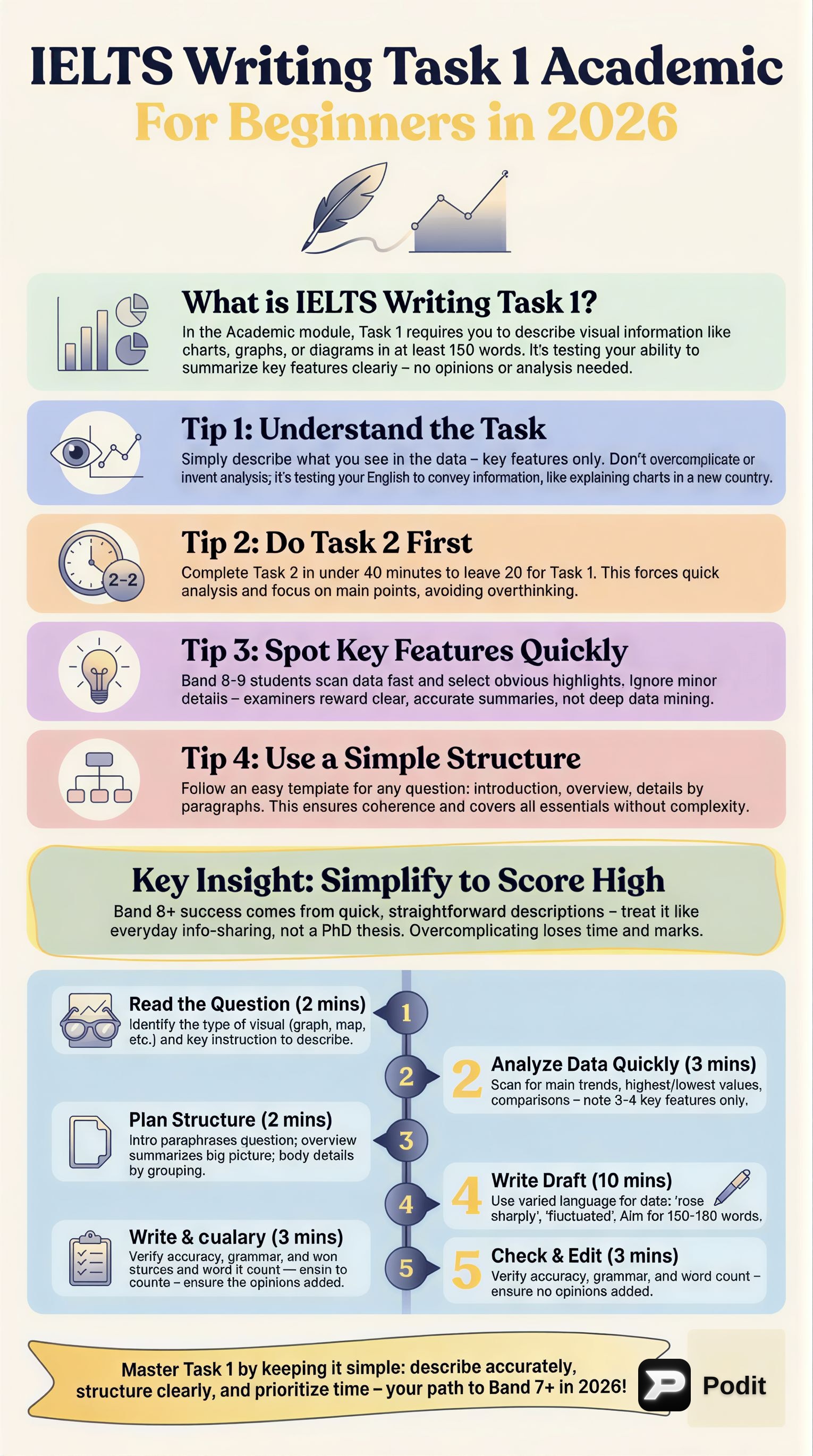 IELTS Academic Writing Task 1: A Beginner's Guide for 2026 - görsel özet infografik