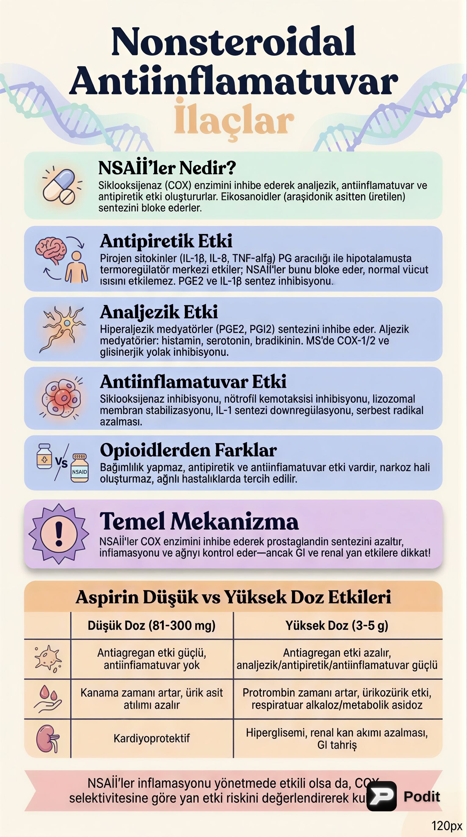 Nonsteroid Antiinflamatuar İlaçlar - görsel özet infografik