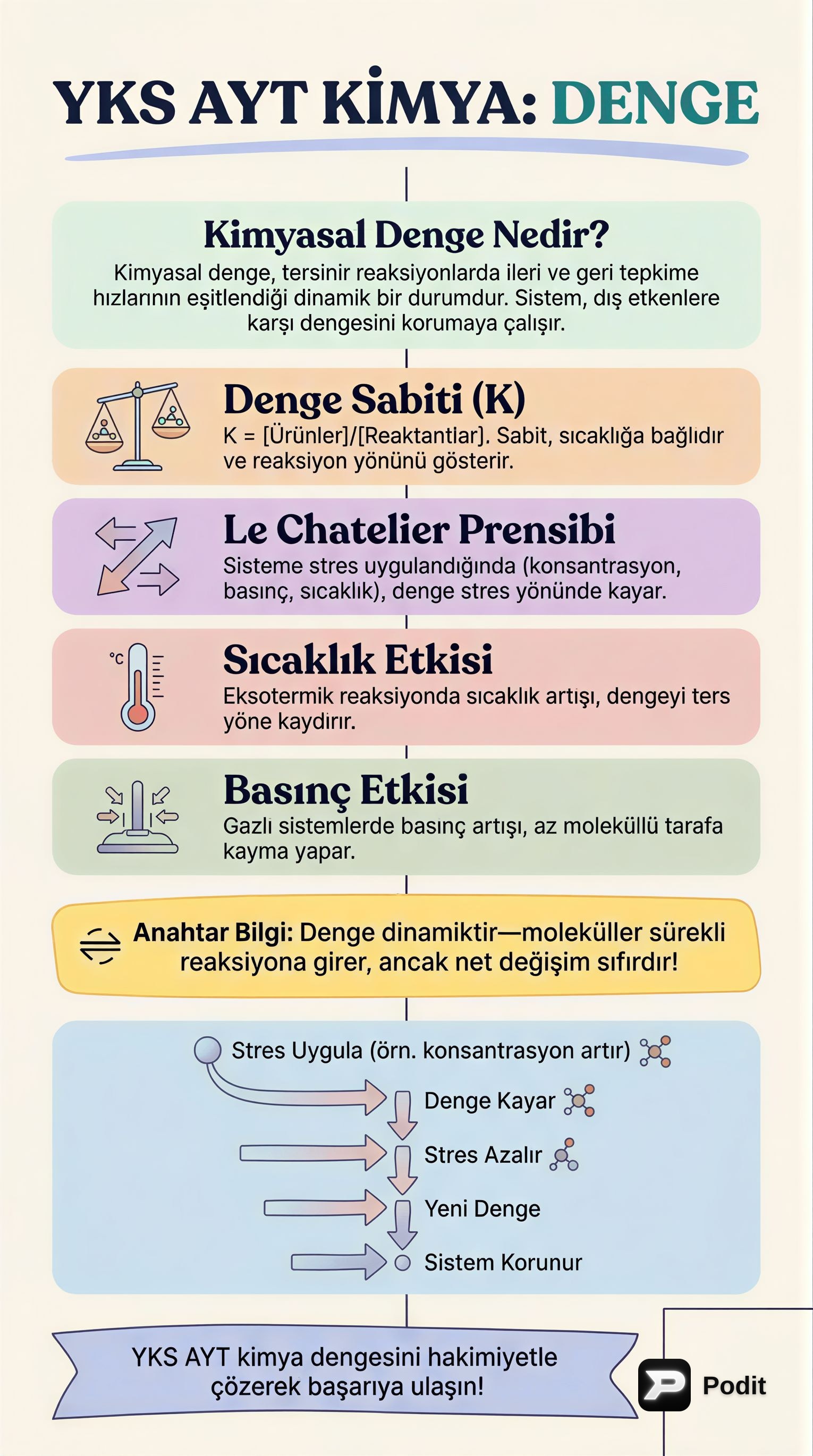 YKS AYT Kimya Denge Konusunun Kapsamlı Analizi - görsel özet infografik