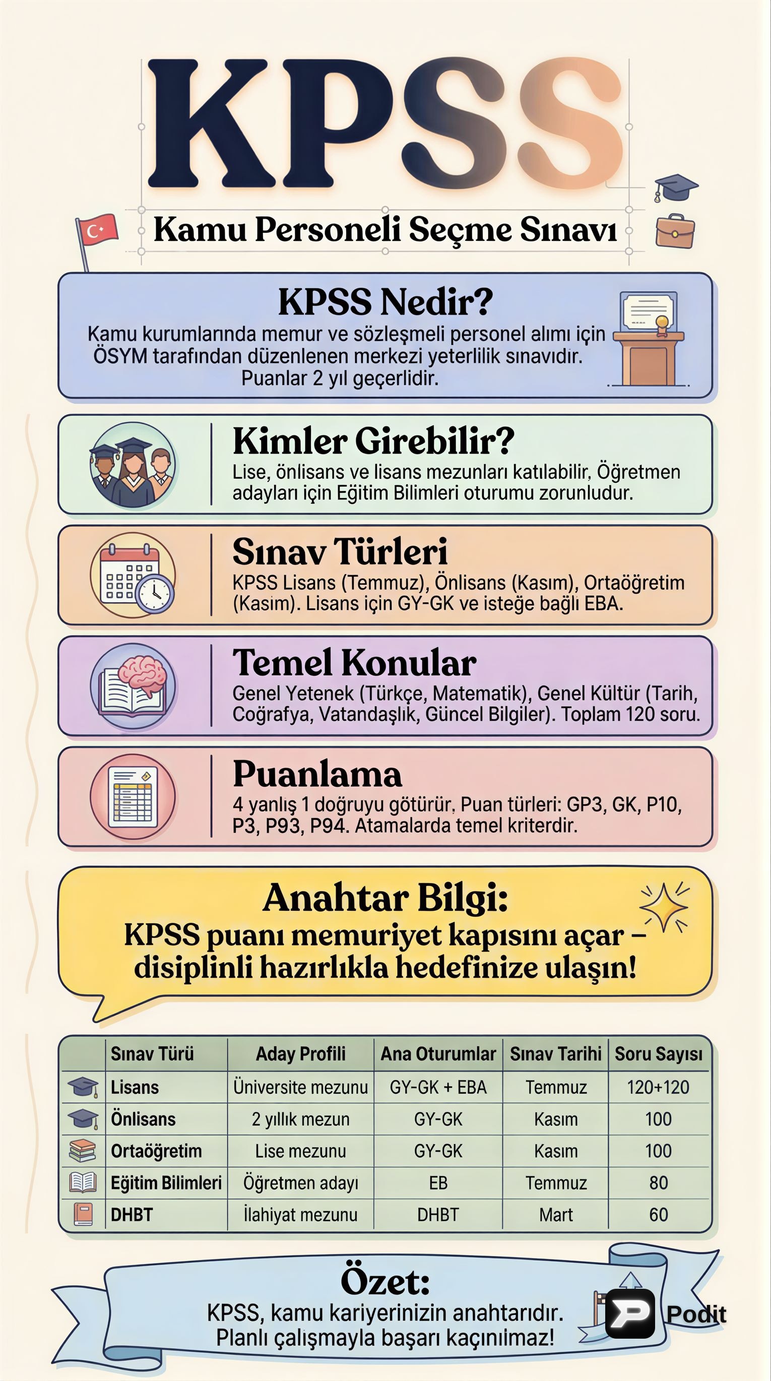 Kamu Personel Seçme Sınavı (KPSS) Kapsamlı Analizi - görsel özet infografik