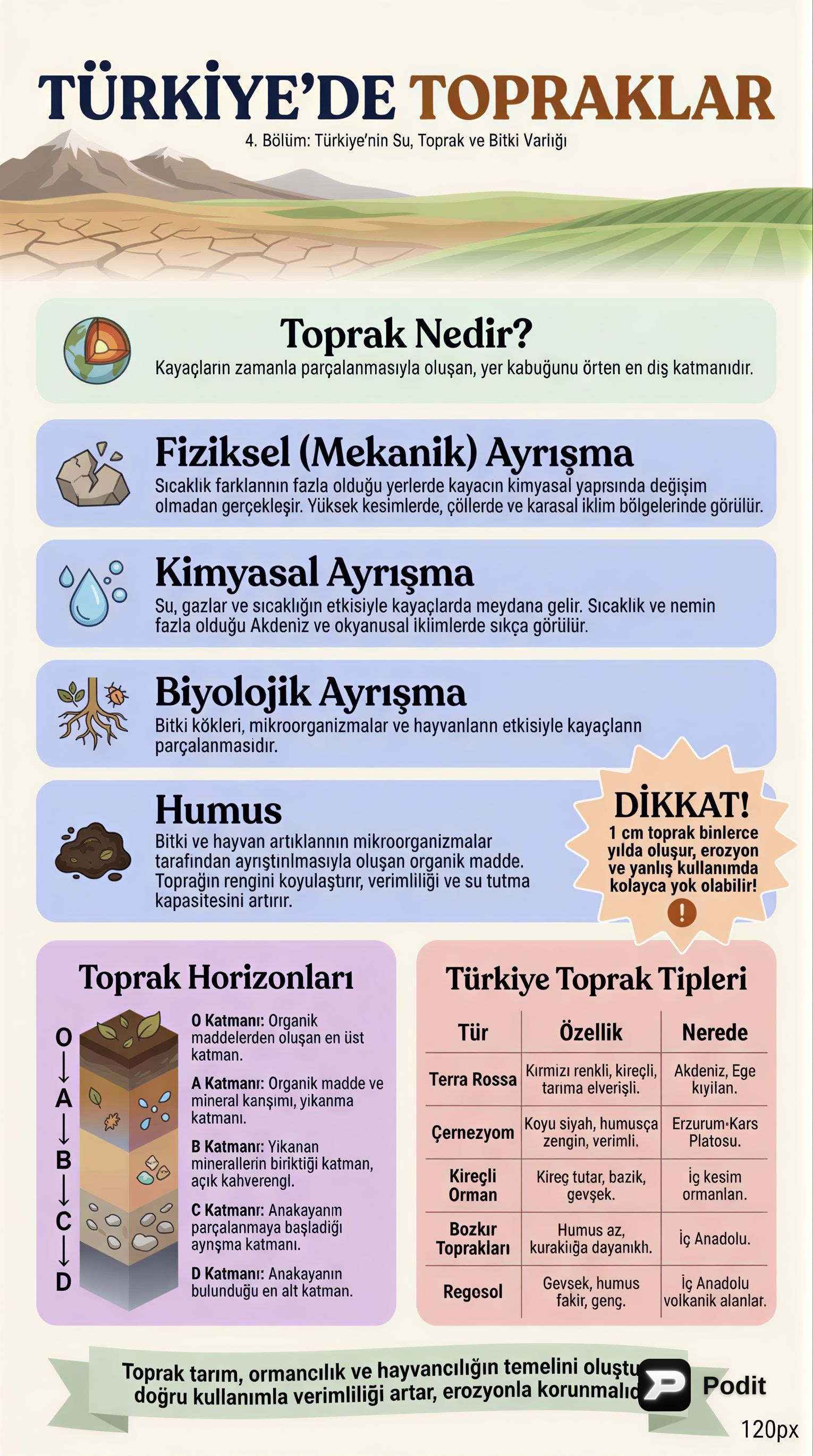 Türkiye'nin Toprak ve Bitki Varlığı - görsel özet infografik