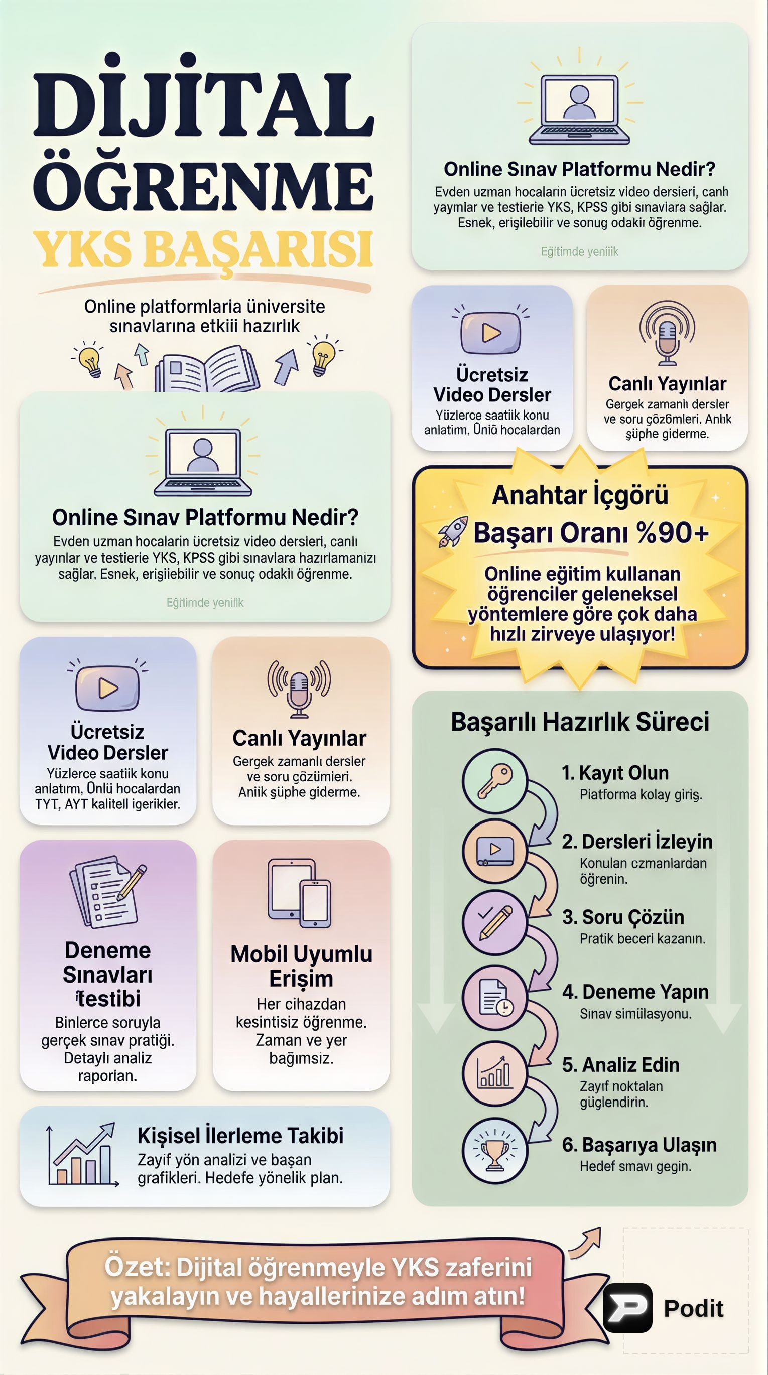 Benimhocam.com: Dijital Eğitim ve Sınav Hazırlık Platformu - görsel özet infografik