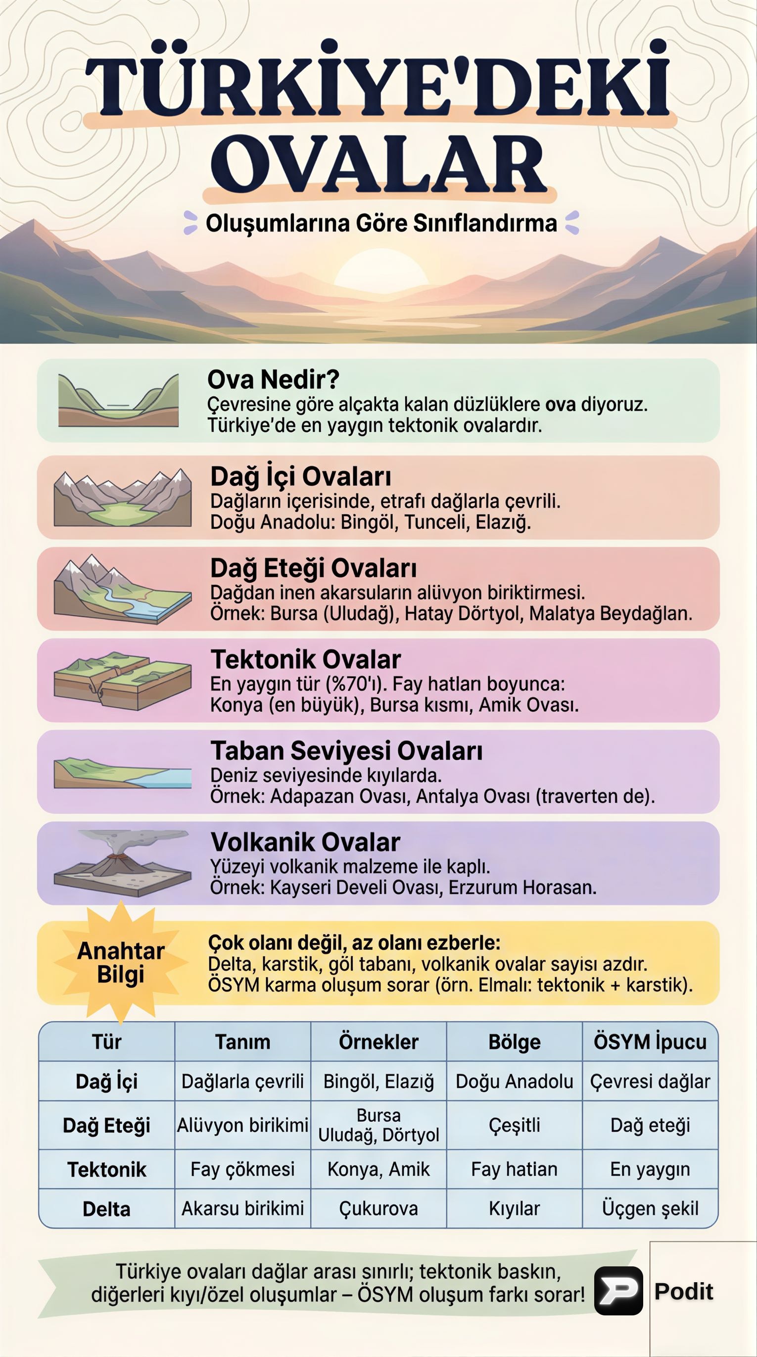 Türkiye'nin Yer Şekilleri ve Su Kaynakları - görsel özet infografik