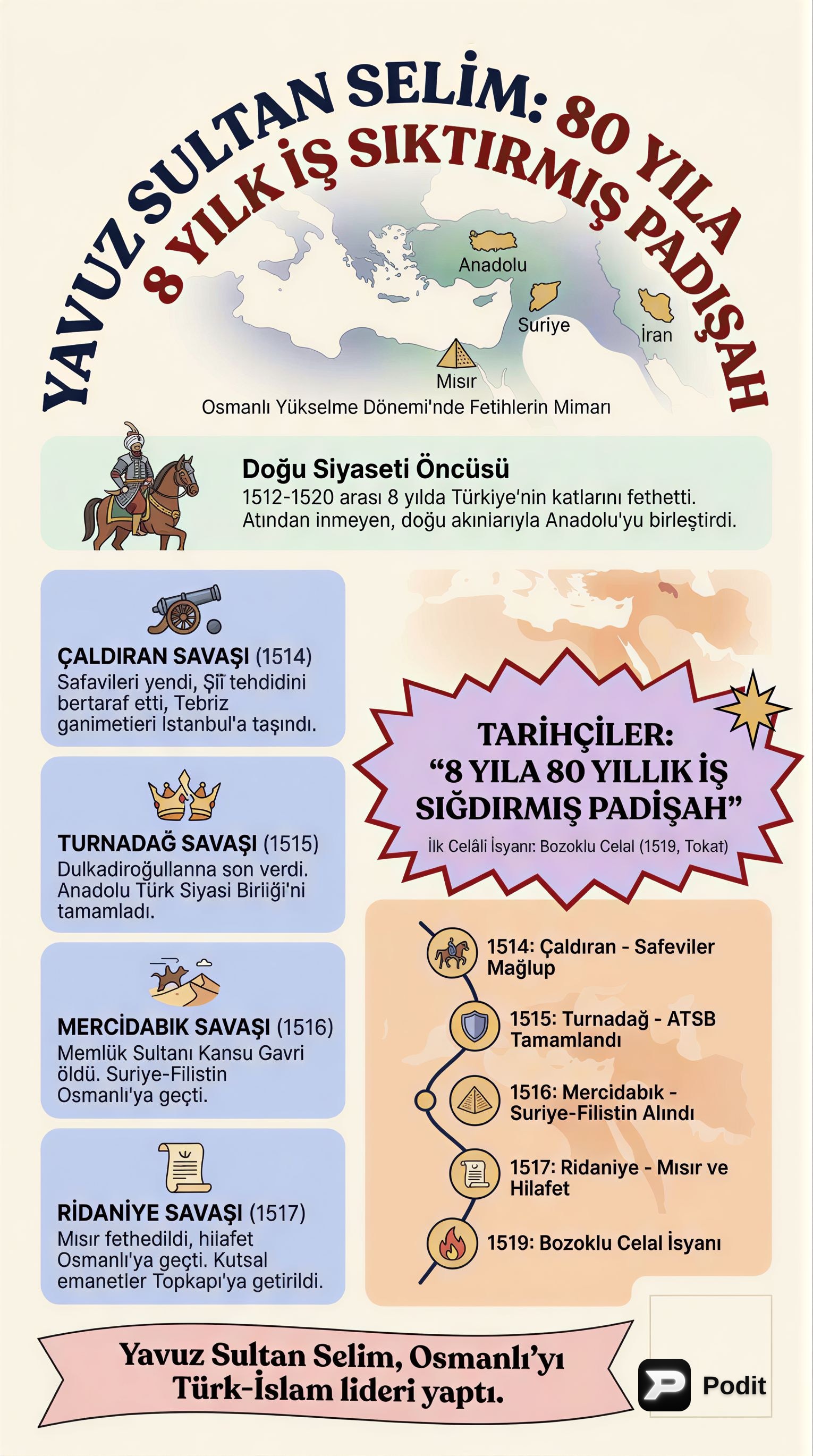 Osmanlı Yükselme Dönemi: Yavuz, Kanuni ve Sokullu - görsel özet infografik