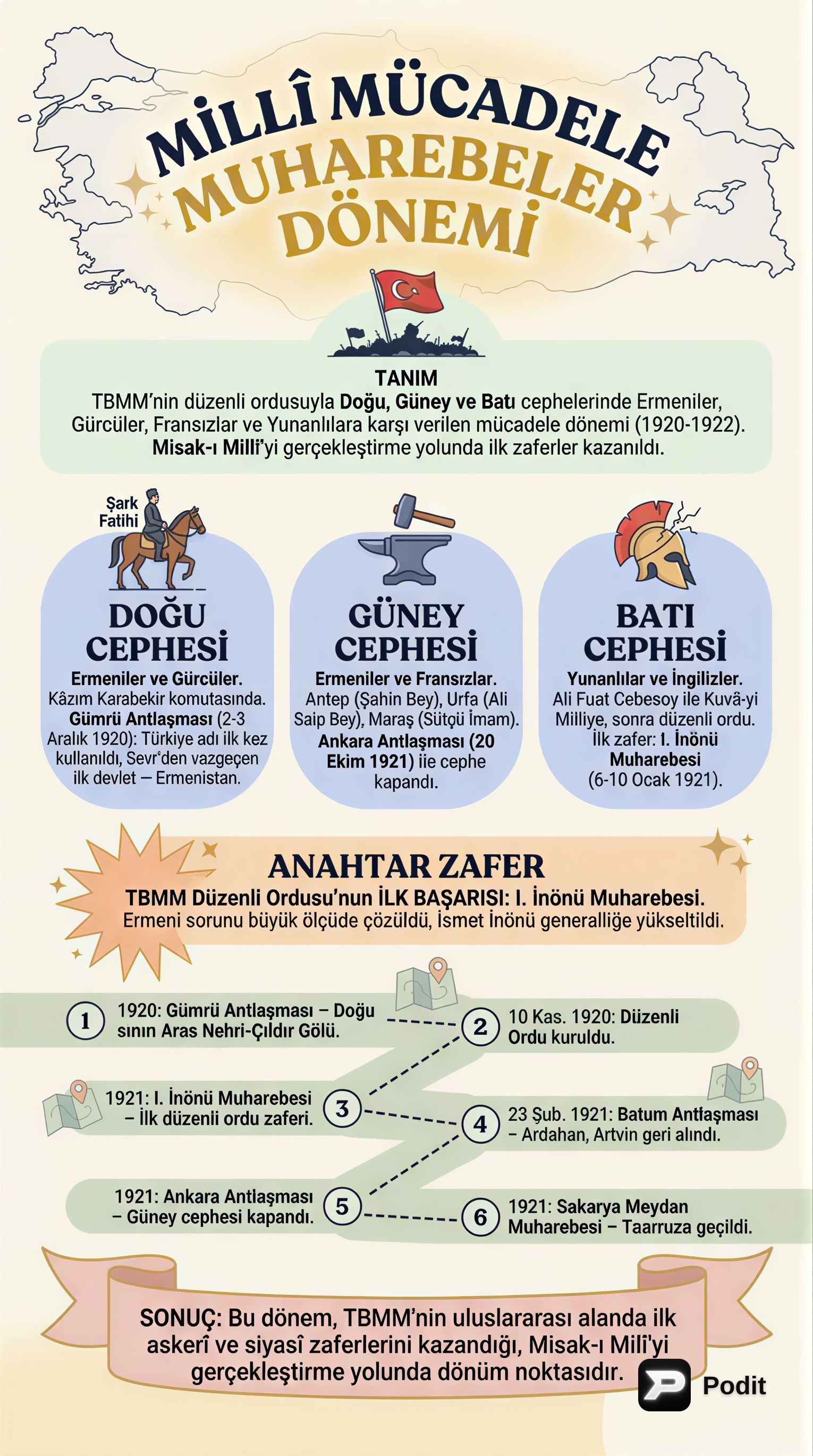 Milli Mücadele ve Lozan Antlaşması - görsel özet infografik