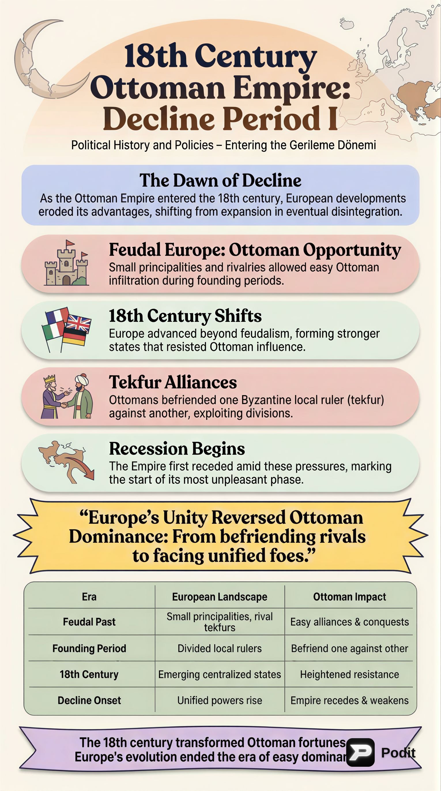 Ottoman Empire's 18th Century Decline: A Deep Dive - görsel özet infografik