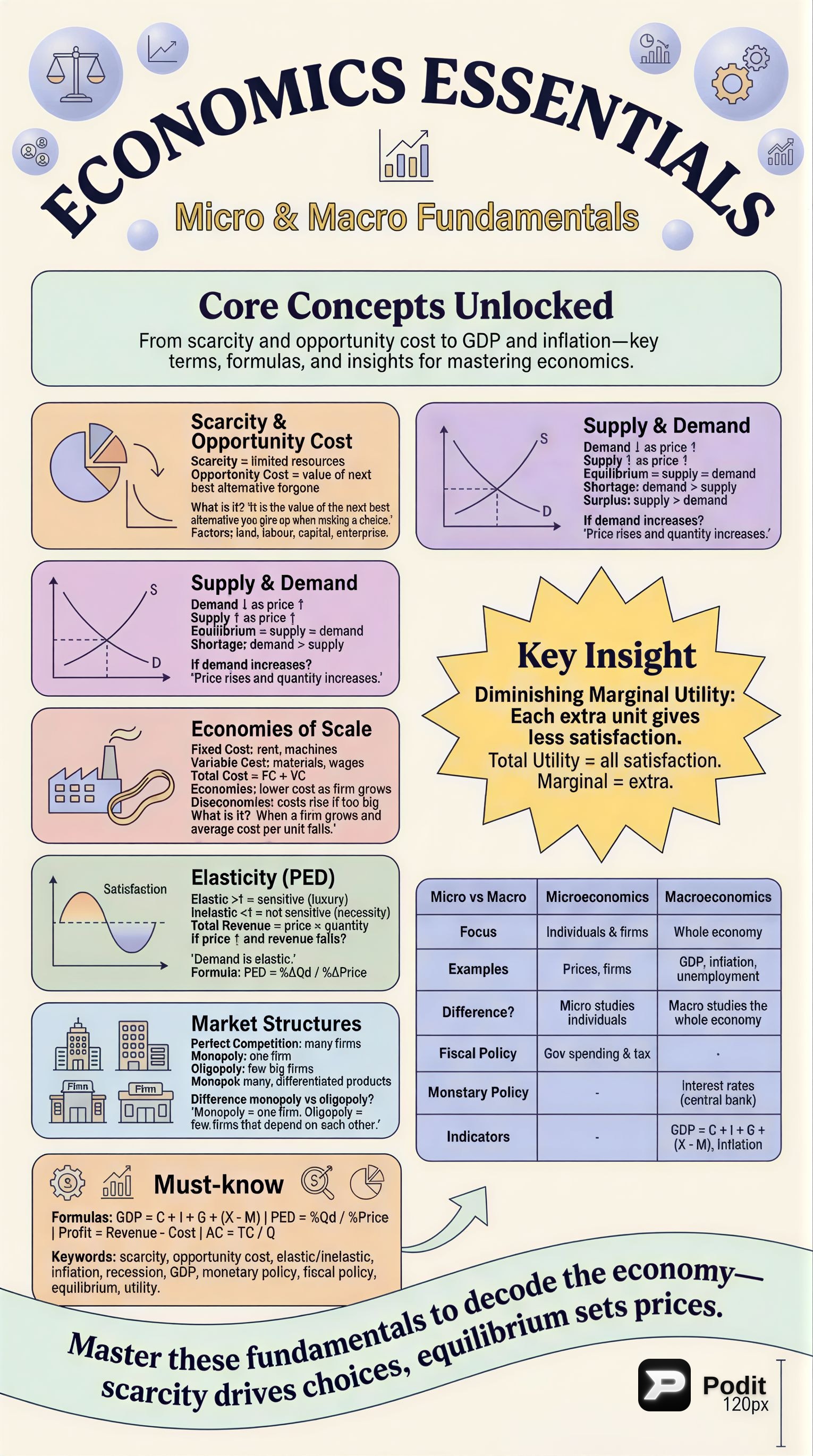 Foundational Principles of Economics and Business Analysis - görsel özet infografik