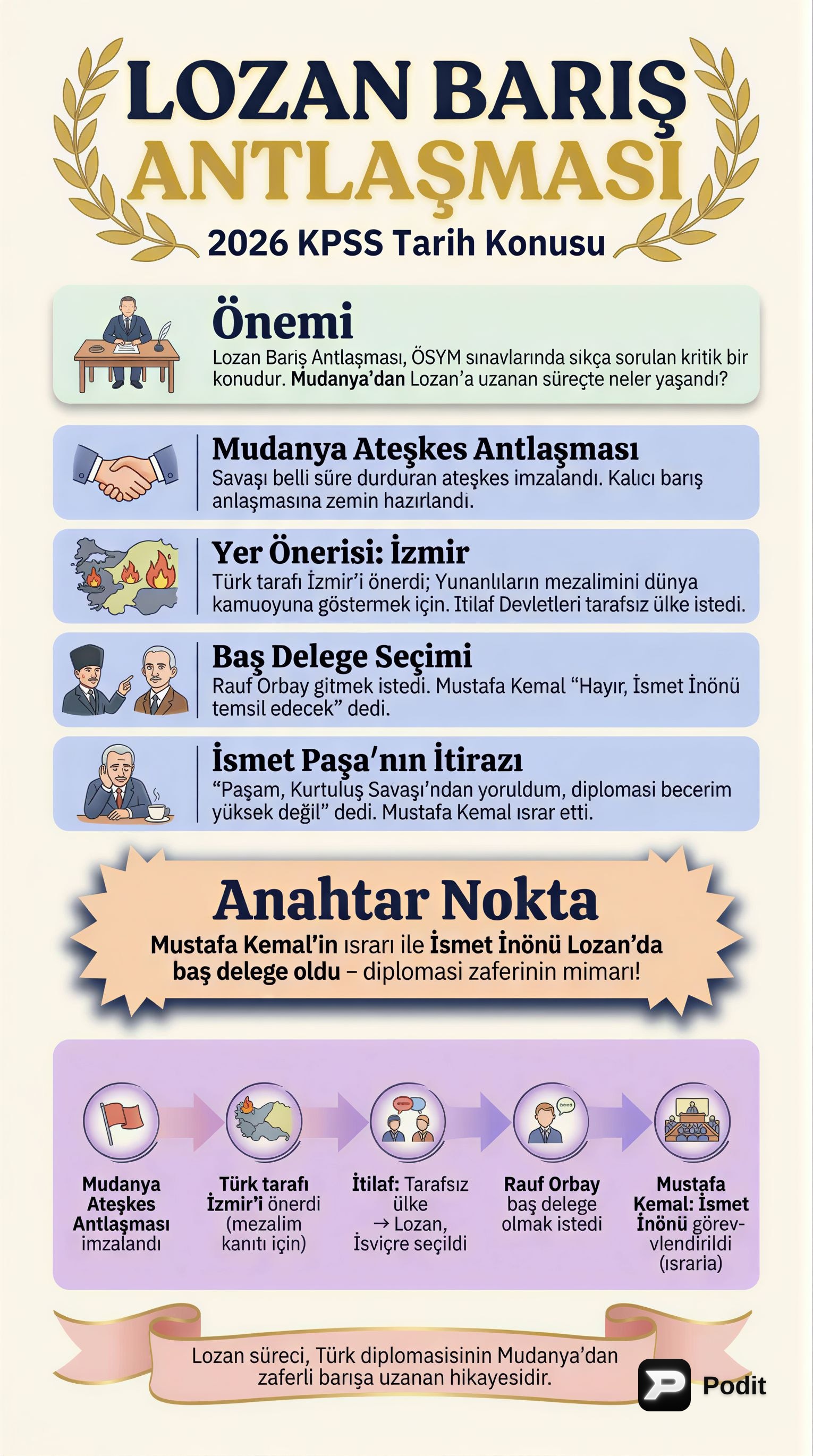 Lozan Barış Antlaşması: Tarihi ve Önemi - görsel özet infografik