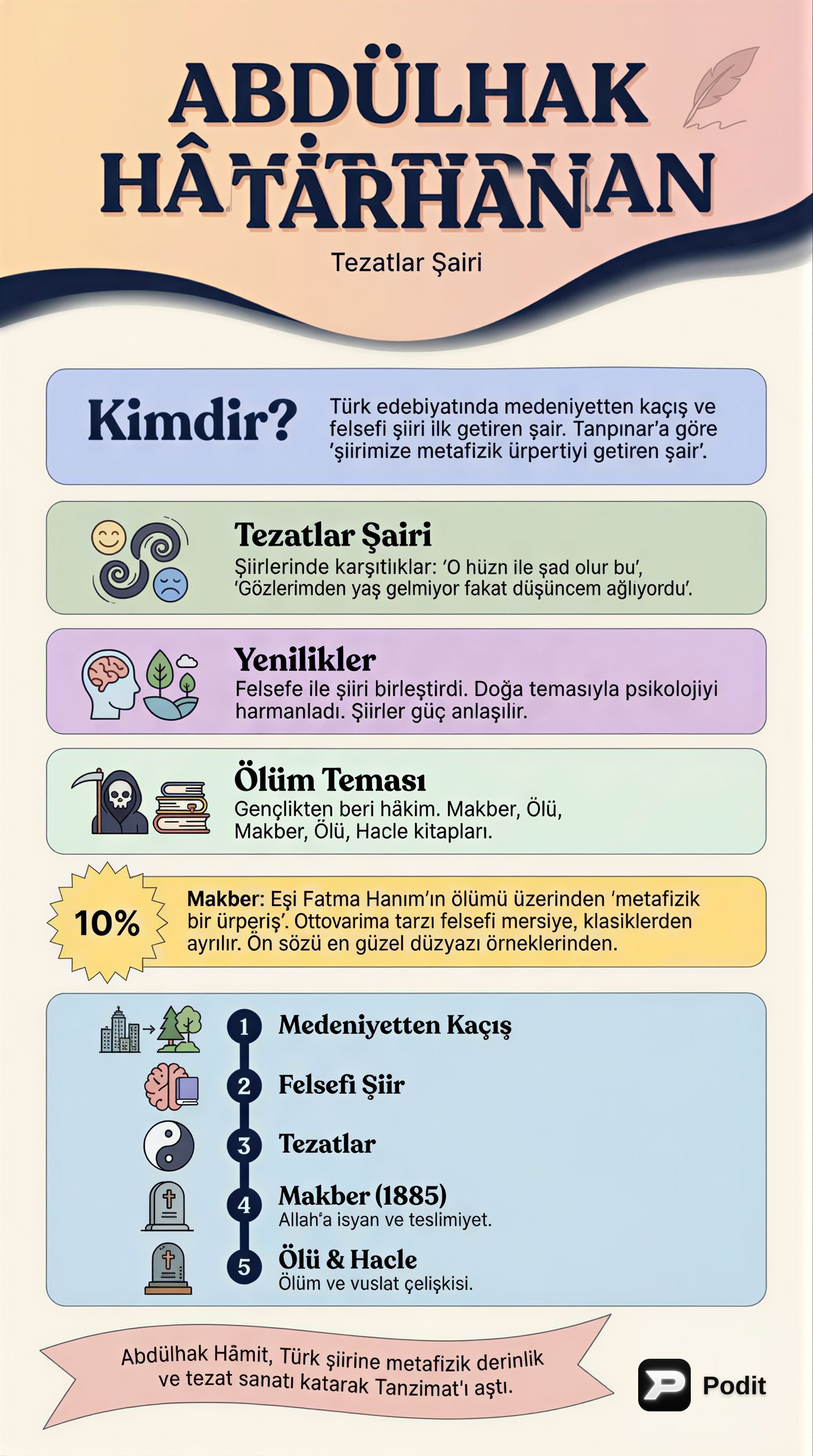 Türk Edebiyatında Tanzimat ve Servetifünun Dönemi - görsel özet infografik