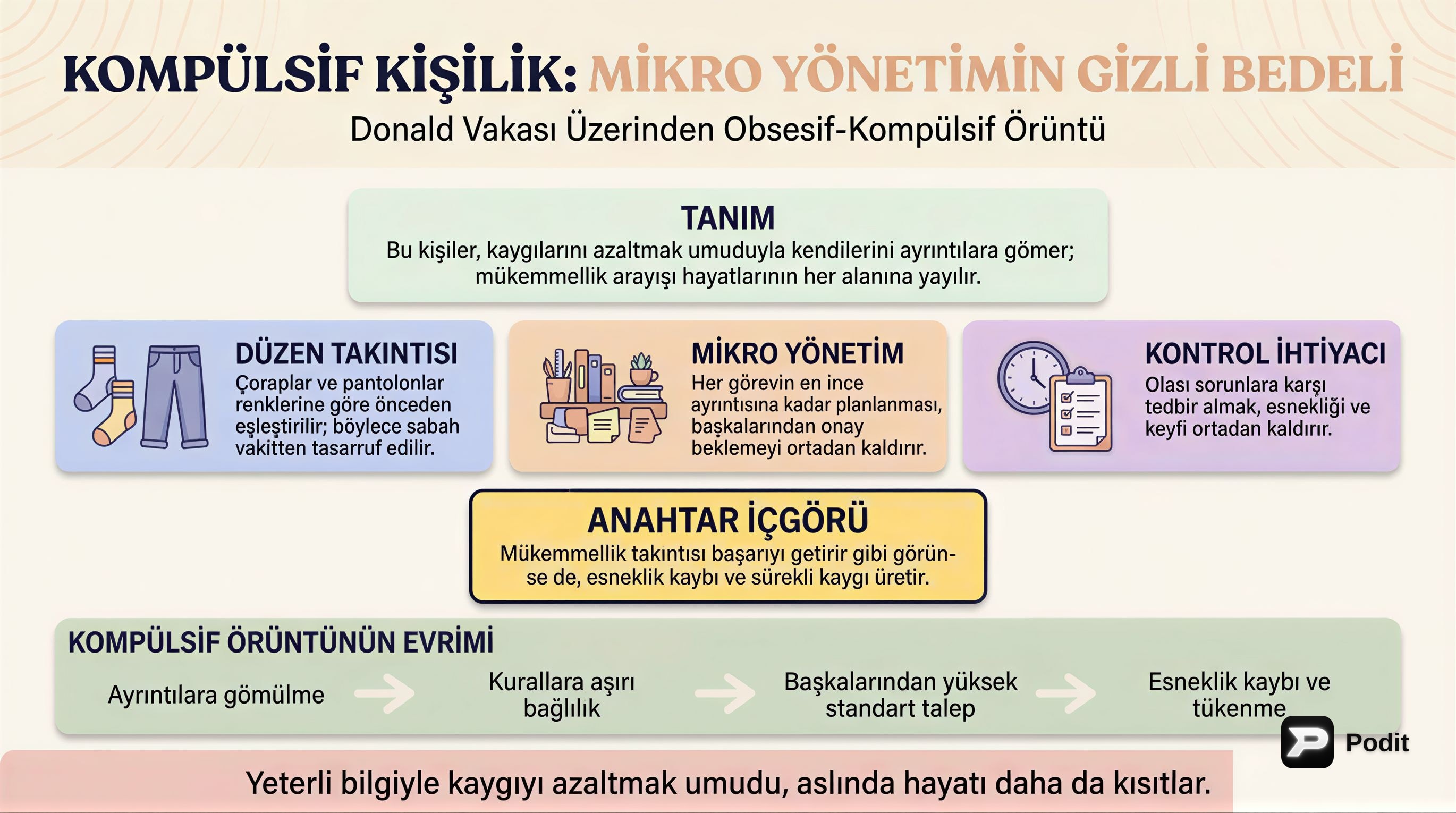 Kişilik Bozuklukları: Tanısal Özellikler ve Klinik Vakalar - görsel özet infografik