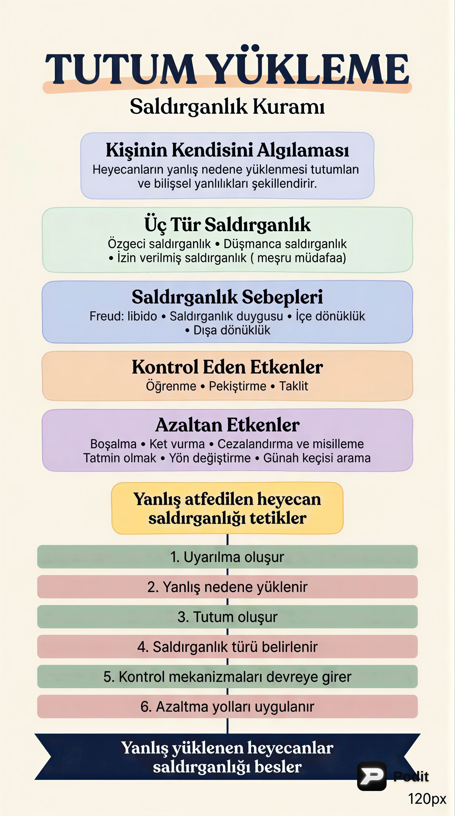 Tutumlar, Bilişsel Süreçler ve Saldırganlık Analizi - görsel özet infografik