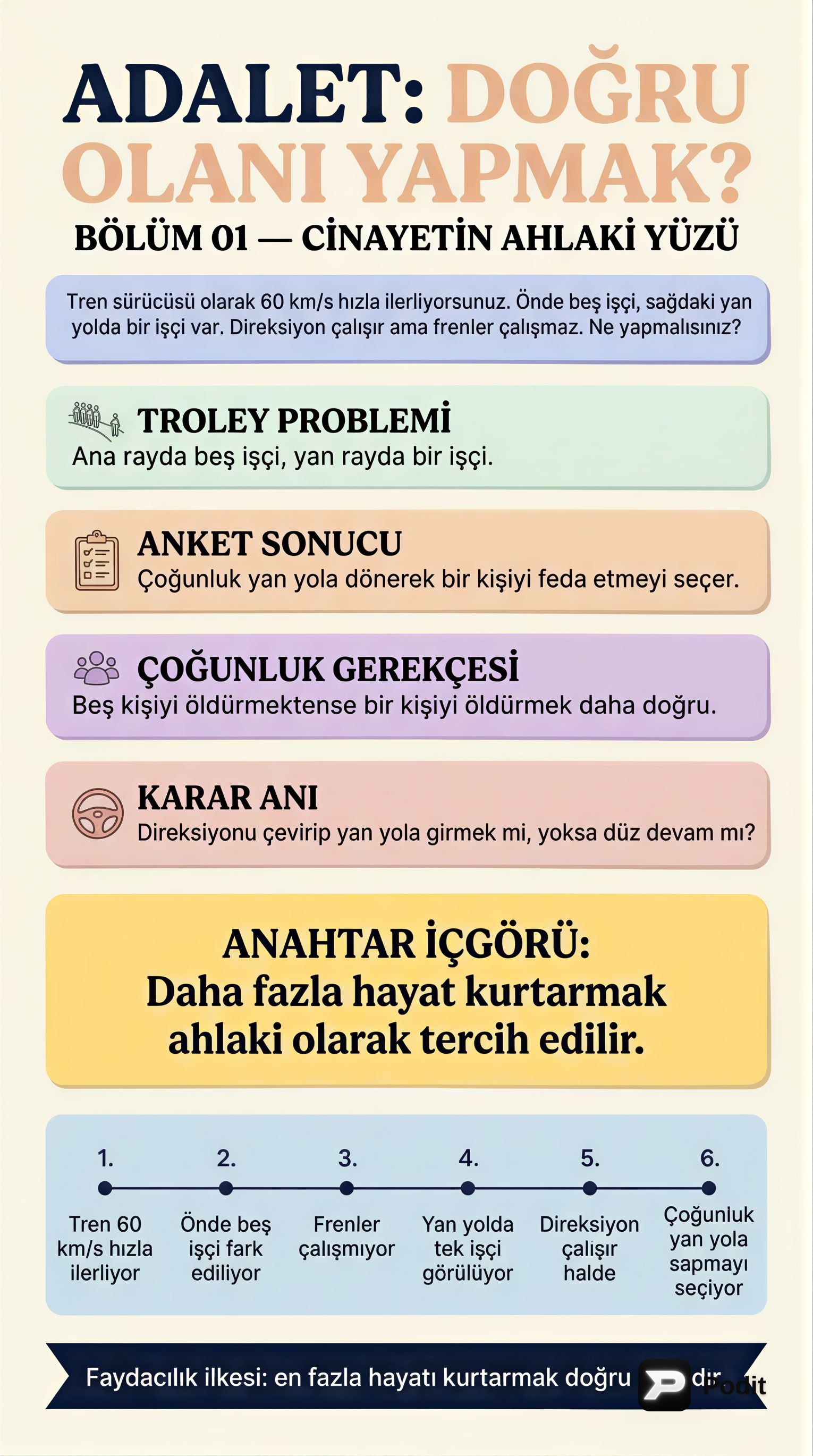Adalet ve Cinayetin Ahlaki Yönü: Doğru Şey Nedir? - görsel özet infografik