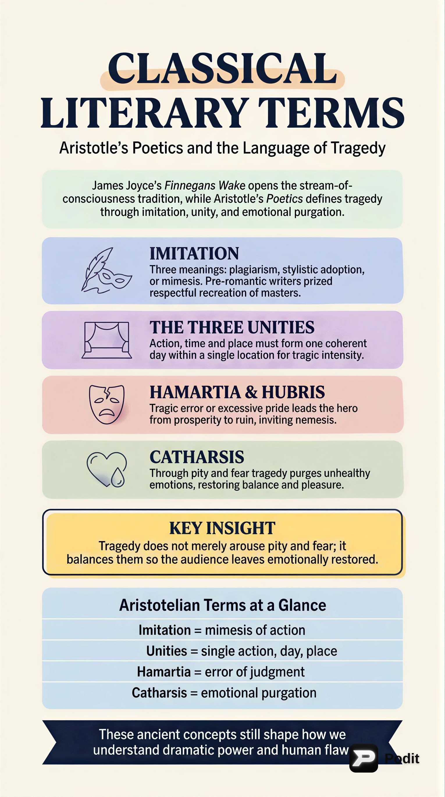 Key Literary Terms and Concepts - görsel özet infografik